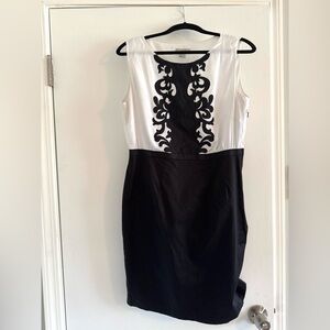 Black and white mini dress